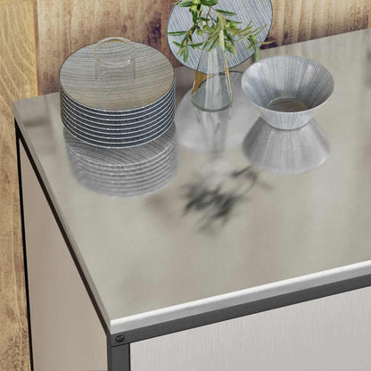 Kitchen Storage Set with Shelf 3 pcs Silver Stainless Steel