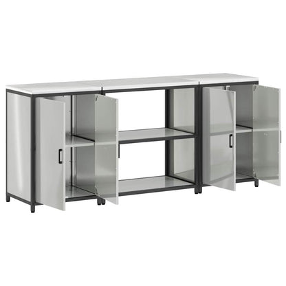 Kitchen Storage Set HATTEM 3 pcs Silver Galvanised Steel