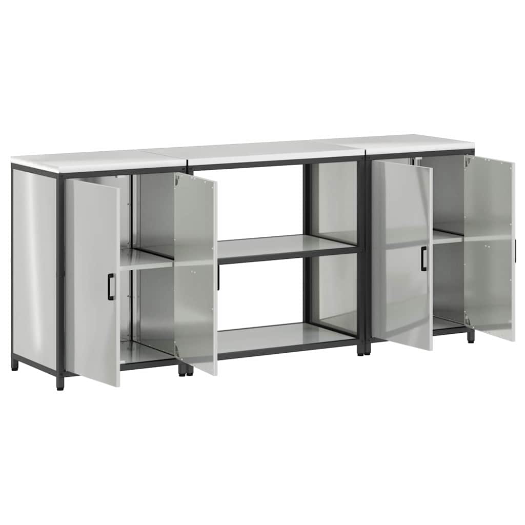 Kitchen Storage Set HATTEM 3 pcs Silver Galvanised Steel