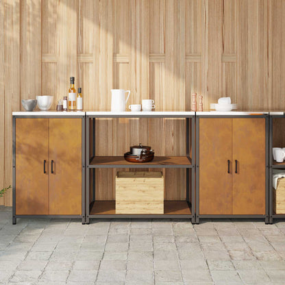 Kitchen Storage Set HATTEM 3 pcs Rusty Steel