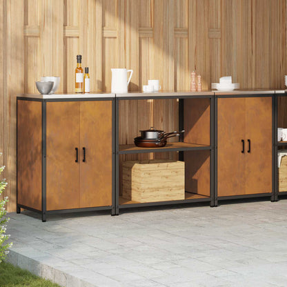 Kitchen Storage Set HATTEM 3 pcs Rusty Steel