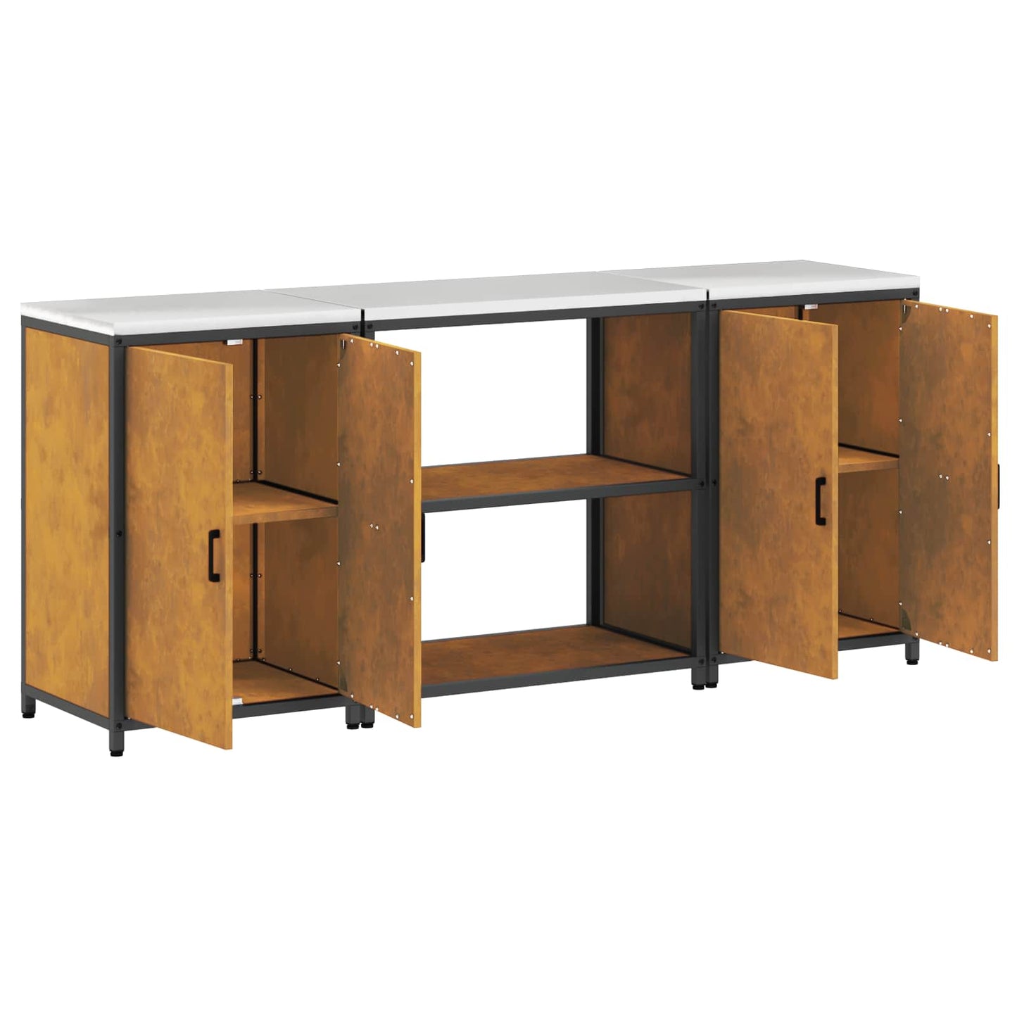Kitchen Storage Set HATTEM 3 pcs Rusty Steel