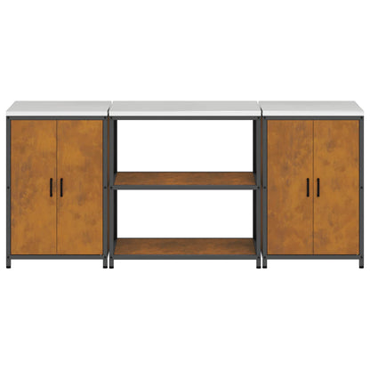 Kitchen Storage Set HATTEM 3 pcs Rusty Steel