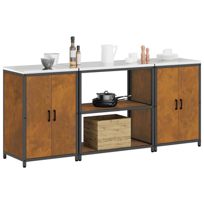 Kitchen Storage Set HATTEM 3 pcs Rusty Steel