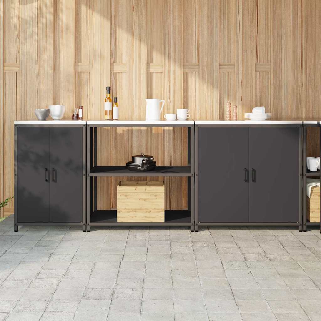Kitchen Storage Set HATTEM 3 pcs Black Cold-rolled Steel