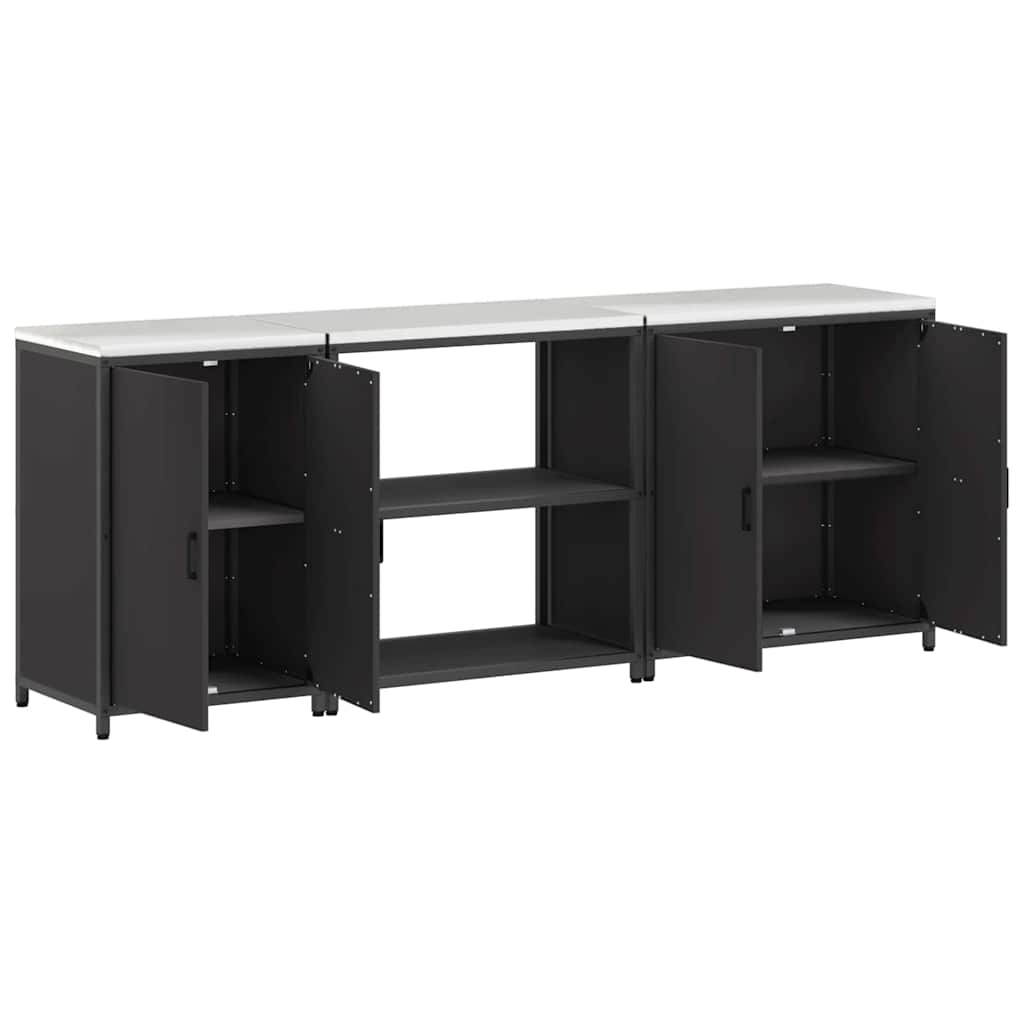 Kitchen Storage Set HATTEM 3 pcs Black Cold-rolled Steel