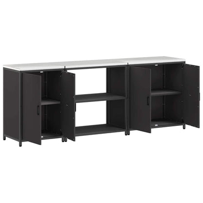 Kitchen Storage Set HATTEM 3 pcs Black Cold-rolled Steel