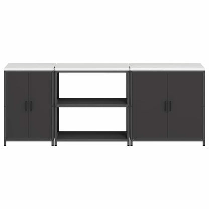 Kitchen Storage Set HATTEM 3 pcs Black Cold-rolled Steel