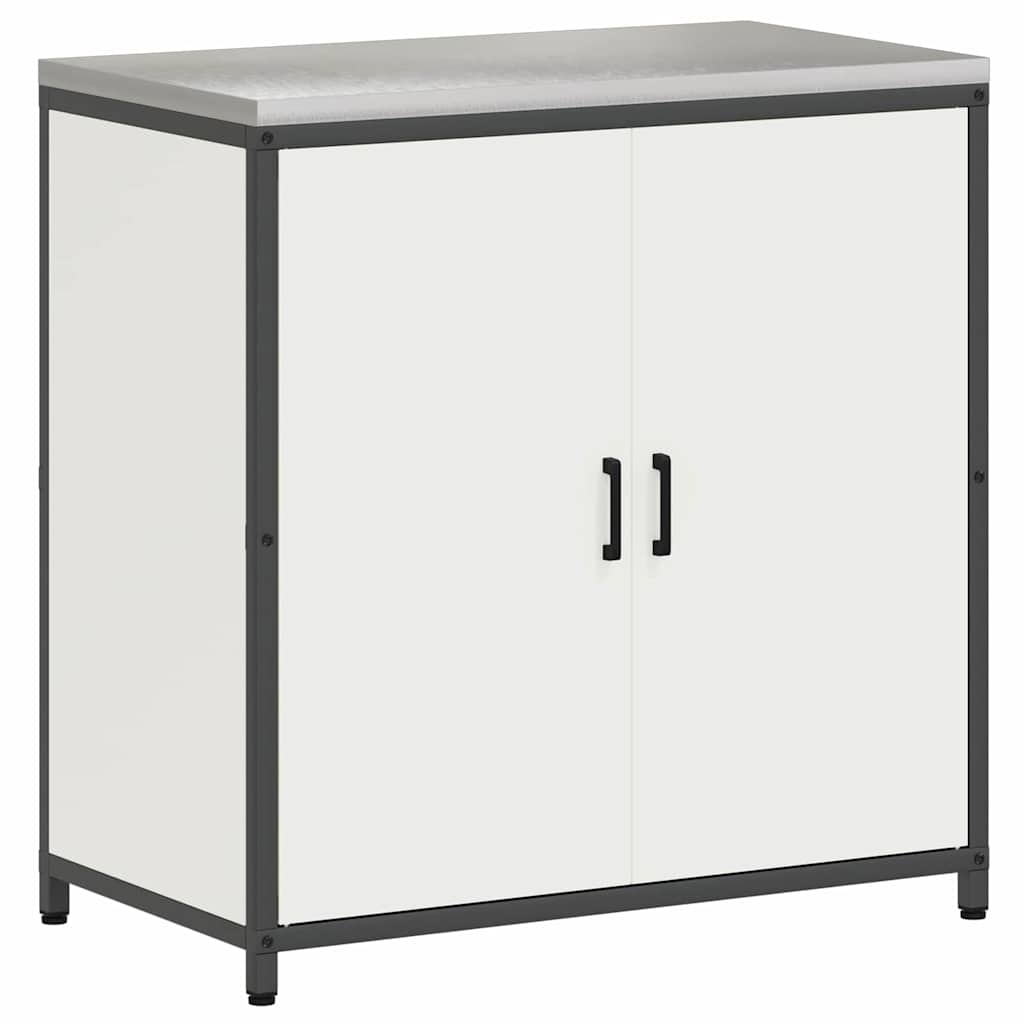 Kitchen Storage Set with Shelf Other 3 pcs White Steel