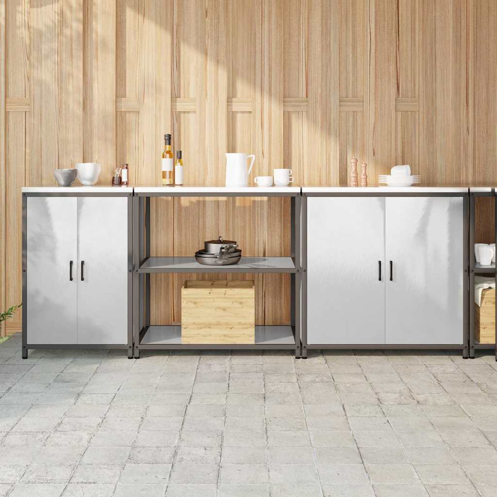 Kitchen Storage Set HATTEM 3 pcs Silver Stainless Steel