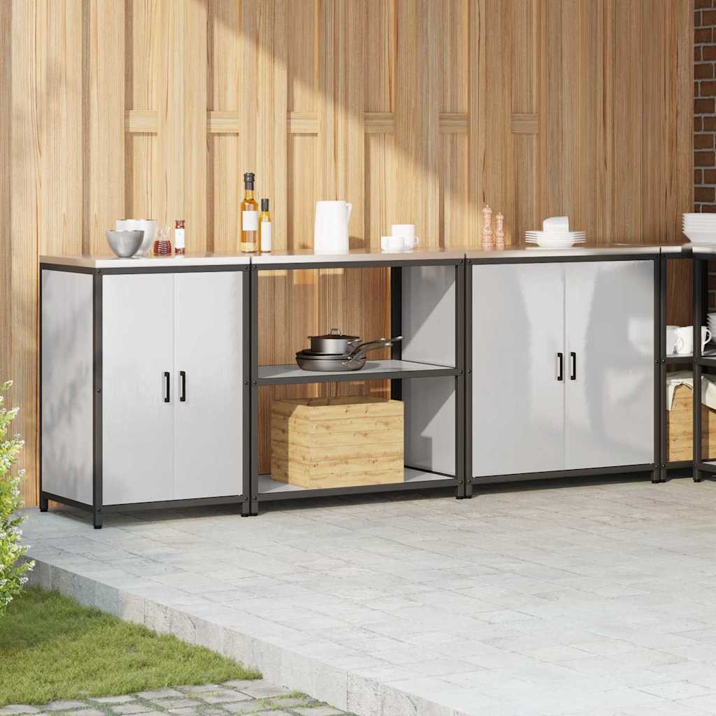 Kitchen Storage Set HATTEM 3 pcs Silver Stainless Steel