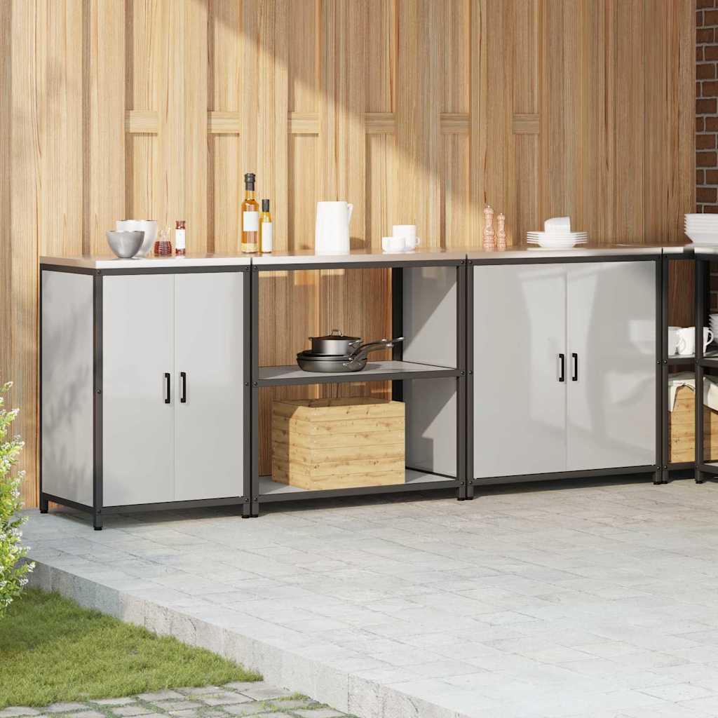 Kitchen Storage Set HATTEM 3 pcs Silver Galvanised Steel