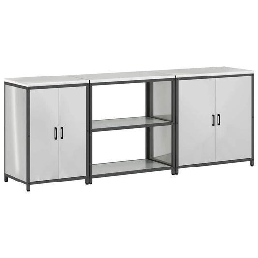 Kitchen Storage Set HATTEM 3 pcs Silver Galvanised Steel
