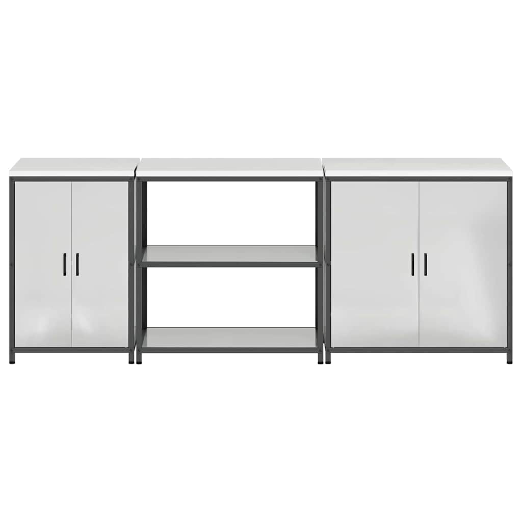 Kitchen Storage Set HATTEM 3 pcs Silver Galvanised Steel