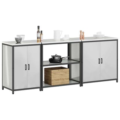 Kitchen Storage Set HATTEM 3 pcs Silver Galvanised Steel
