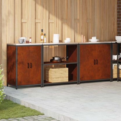 Kitchen Storage Set HATTEM 3 pcs Rusty Steel