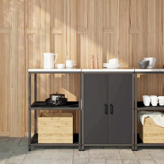 Kitchen Storage Set HATTEM 2 pcs Black Cold-rolled Steel