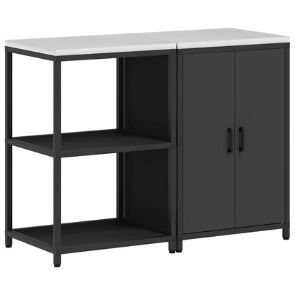 Kitchen Storage Set HATTEM 2 pcs Black Cold-rolled Steel