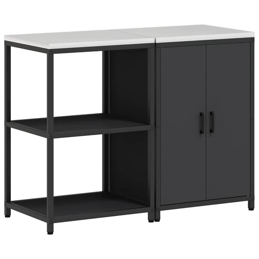 Kitchen Storage Set HATTEM 2 pcs Black Cold-rolled Steel
