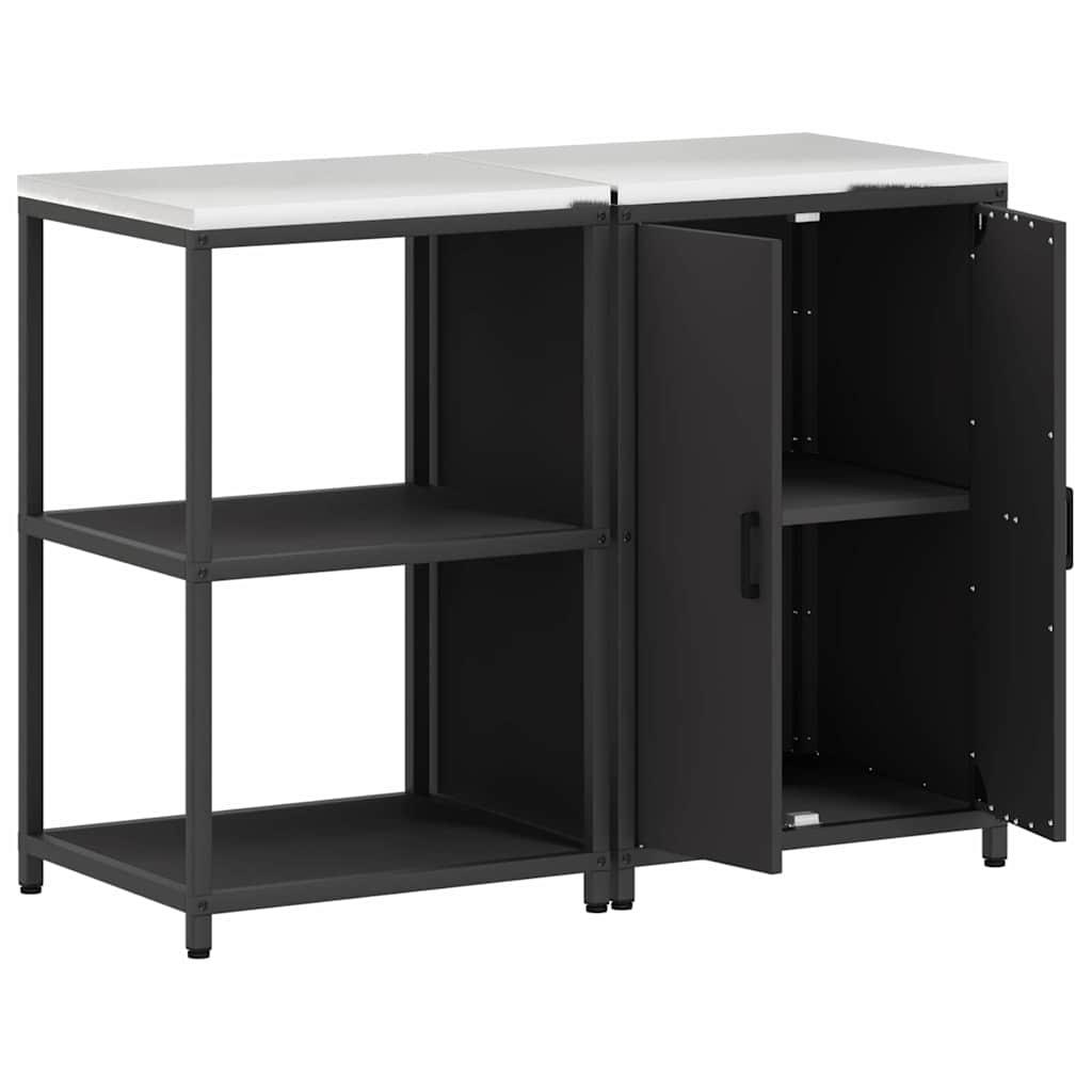 Kitchen Storage Set HATTEM 2 pcs Black Cold-rolled Steel