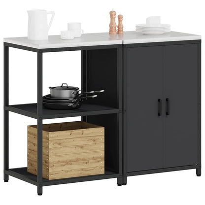 Kitchen Storage Set HATTEM 2 pcs Black Cold-rolled Steel