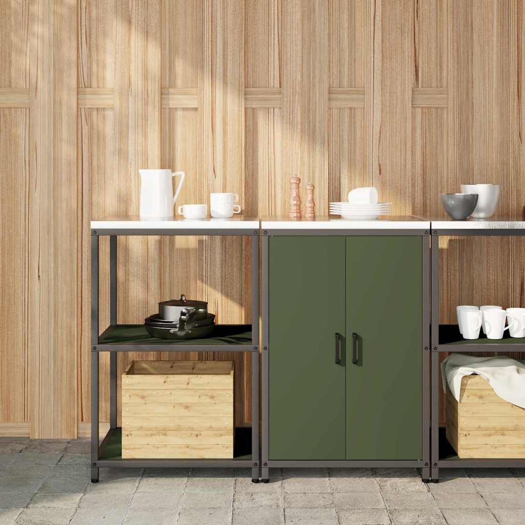 Kitchen Storage Set HATTEM 2 pcs Olive Green Cold-rolled Steel
