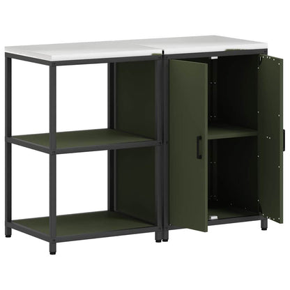 Kitchen Storage Set HATTEM 2 pcs Olive Green Cold-rolled Steel