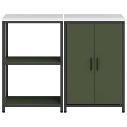 Kitchen Storage Set HATTEM 2 pcs Olive Green Cold-rolled Steel