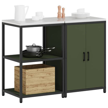 Kitchen Storage Set HATTEM 2 pcs Olive Green Cold-rolled Steel