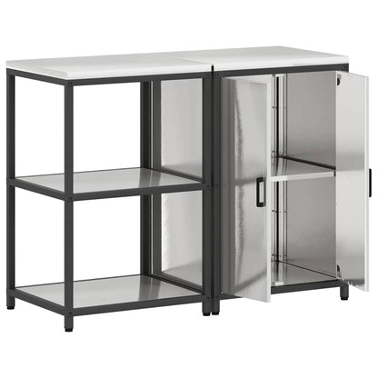 Kitchen Storage Set HATTEM 2 pcs Silver Stainless Steel