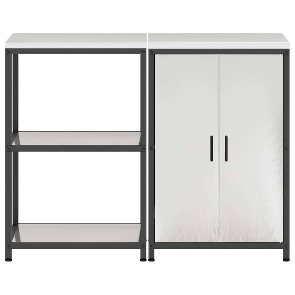 Kitchen Storage Set HATTEM 2 pcs Silver Stainless Steel