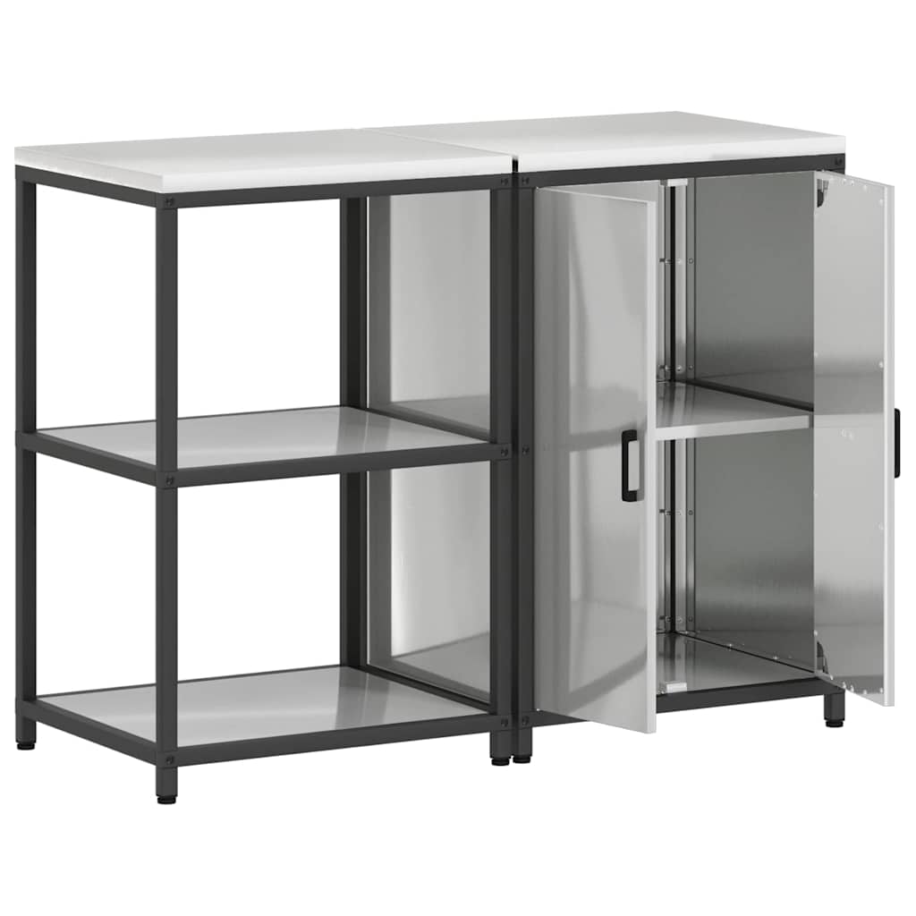Kitchen Storage Set HATTEM 2 pcs Silver Galvanised Steel