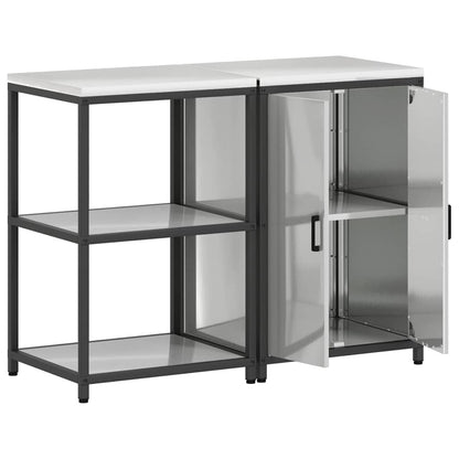 Kitchen Storage Set HATTEM 2 pcs Silver Galvanised Steel