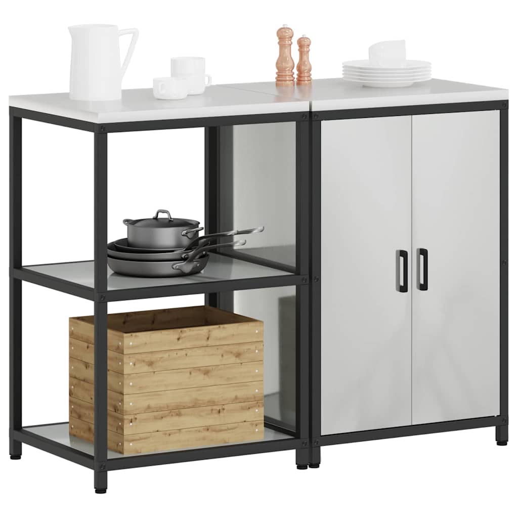 Kitchen Storage Set HATTEM 2 pcs Silver Galvanised Steel