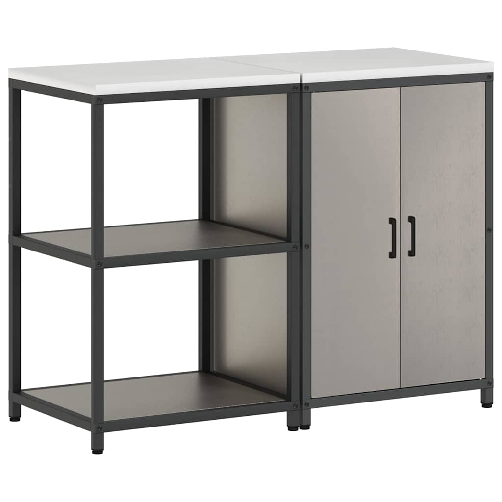 Kitchen Storage Set with Shelf 2 pcs Rusty Weathering Steel