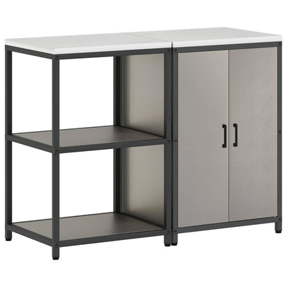 Kitchen Storage Set with Shelf 2 pcs Rusty Weathering Steel