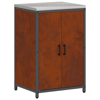 Kitchen Storage Set with Shelf 2 pcs Rusty Weathering Steel