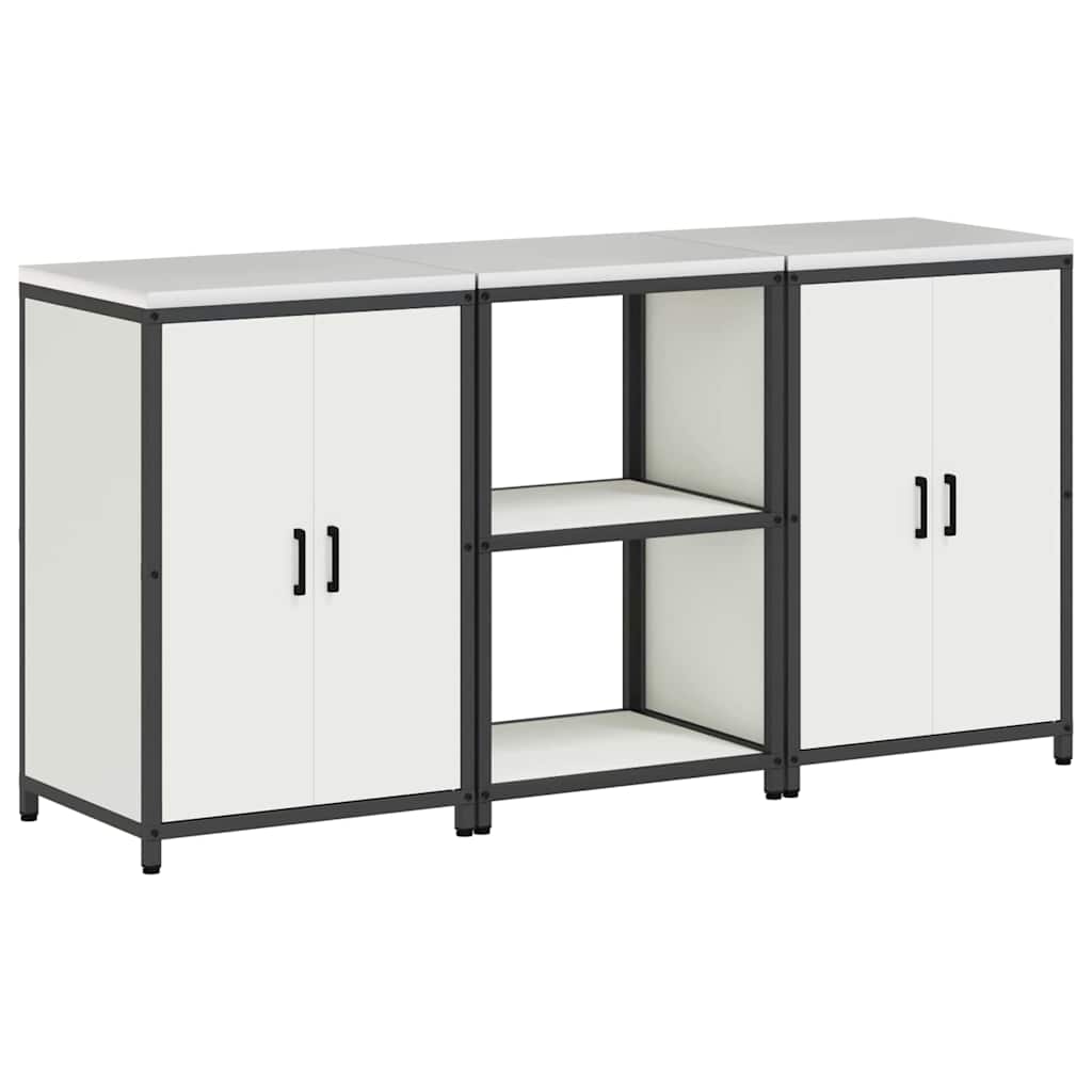 Kitchen Storage Set HATTEM 3 pcs White Cold-rolled Steel