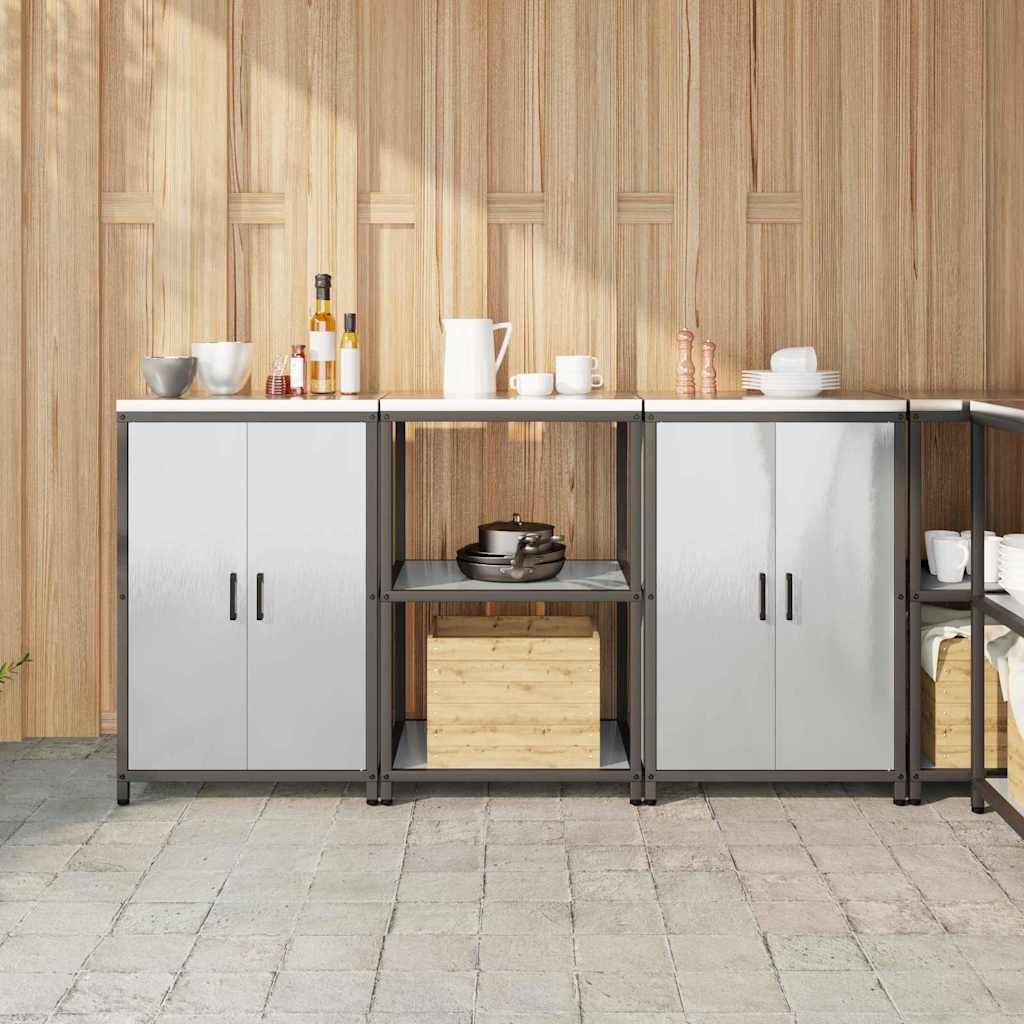 Kitchen Storage Set HATTEM 3 pcs Silver Stainless Steel