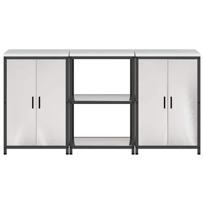 Kitchen Storage Set HATTEM 3 pcs Silver Stainless Steel