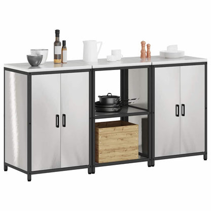 Kitchen Storage Set HATTEM 3 pcs Silver Stainless Steel