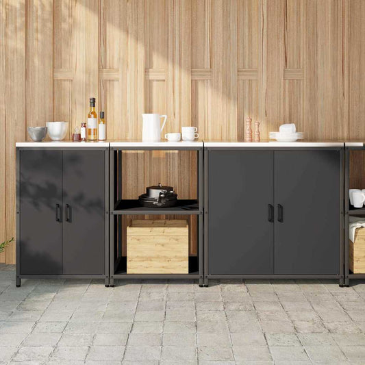 Kitchen Storage Set HATTEM 3 pcs Black Cold-rolled Steel