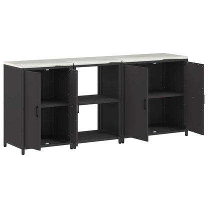 Kitchen Storage Set HATTEM 3 pcs Black Cold-rolled Steel