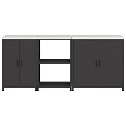 Kitchen Storage Set HATTEM 3 pcs Black Cold-rolled Steel