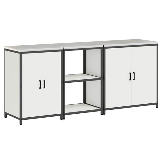 Kitchen Storage Set HATTEM 3 pcs White Cold-rolled Steel