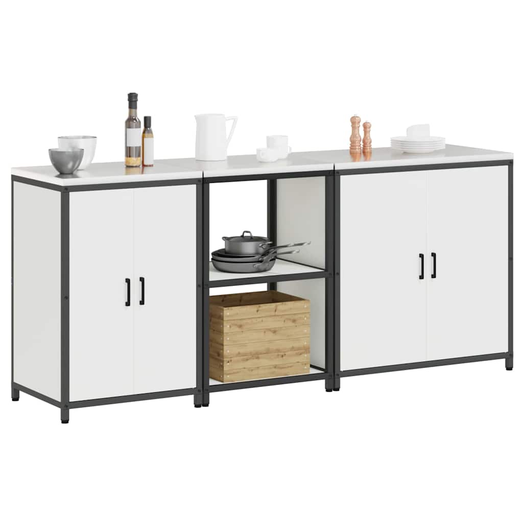 Kitchen Storage Set HATTEM 3 pcs White Cold-rolled Steel