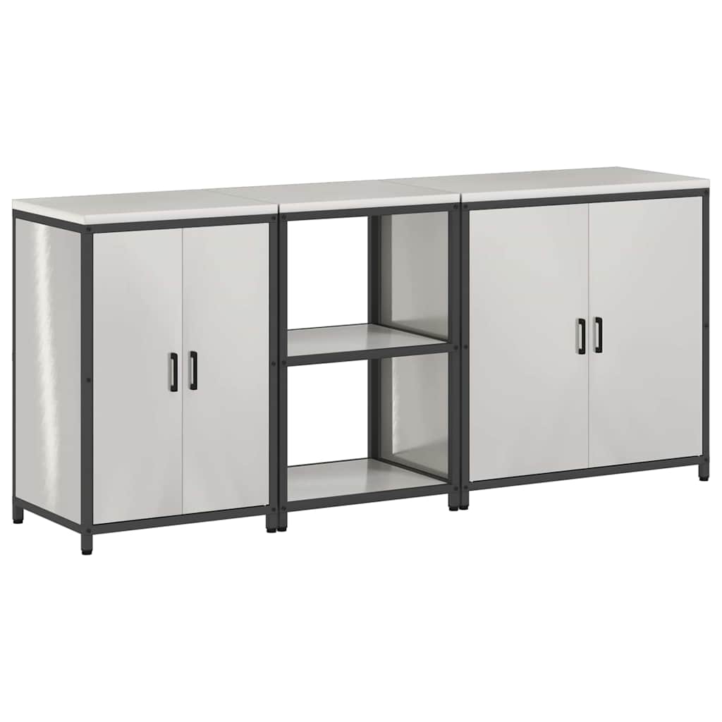 Kitchen Storage Set HATTEM 3 pcs Silver Stainless Steel