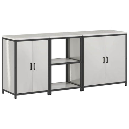 Kitchen Storage Set HATTEM 3 pcs Silver Stainless Steel