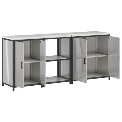 Kitchen Storage Set HATTEM 3 pcs Silver Stainless Steel
