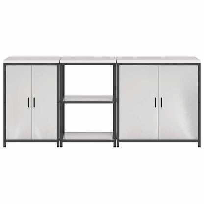 Kitchen Storage Set HATTEM 3 pcs Silver Stainless Steel